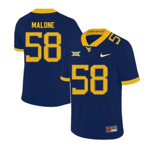 Men's West Virginia Mountaineers NCAA #58 Nick Malone Navy Authentic Nike 2019 Stitched College Football Jersey GD15A55VT